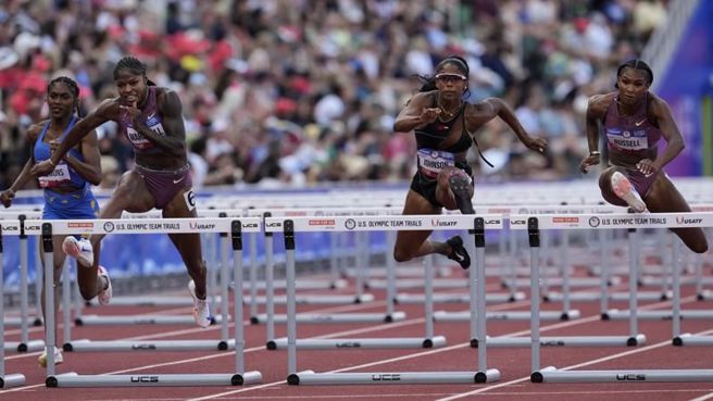 美国女子跨栏比赛。（美联社资料照）