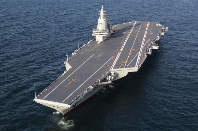 大陆国产第三艘航空母舰「福建舰」传出可能在7月3日进行第三次海试作业。（摘自新华社）