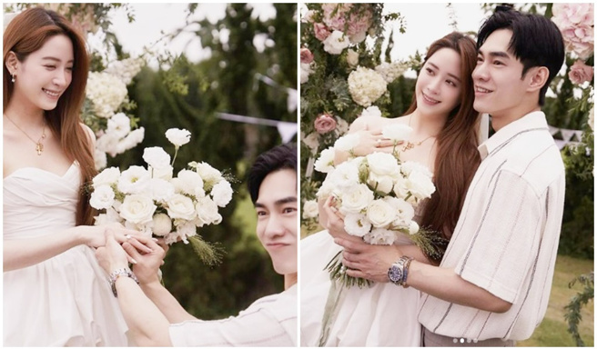 张书豪跟欧阳妮妮求婚成功。（图／niniouyang IG）