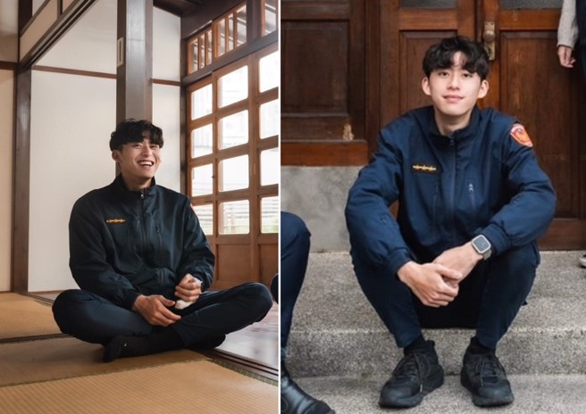 中壢警方抓捕逃逸移工，網友紛紛歪樓表示男警好帥。（翻攝合成照）