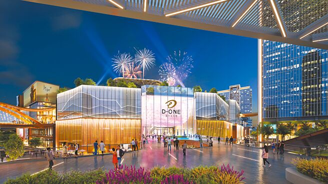 全台最大百货「D-ONE第一大天地」集结国际级百货购物中心、五星奢华酒店、多功能会展中心、多功能剧场及艺术博物馆等设施，吃喝玩乐全满足。（第一大国际开发公司提供）