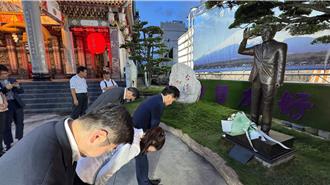 日參議員訪團訪保安堂 獻花安倍銅像 大啖辦桌料理