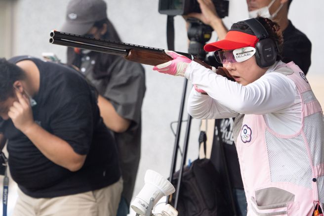資深射擊選手林怡君生涯第5度挑戰奧運。（杜宜諳攝）