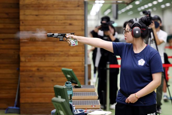 射擊女將田家榛三度挑戰奧運，參加射擊女子25公尺手槍項目。（杜宜諳攝）