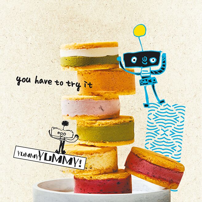 板橋大遠百北海道展，66 Cheesecake奶油三明治冰淇淋5入伴手禮盒，推薦價750元。（遠百提供）