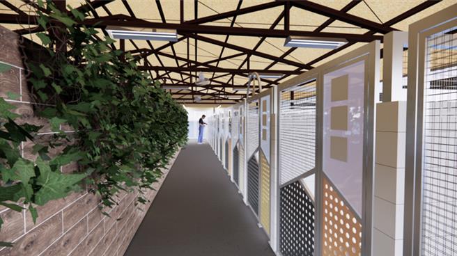 中和動物之家犬舍工程模擬圖。（新北市動保處提供）