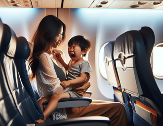 小孩搭飞机狂哭 妈1举动安抚 乘客傻眼：让他哭吧