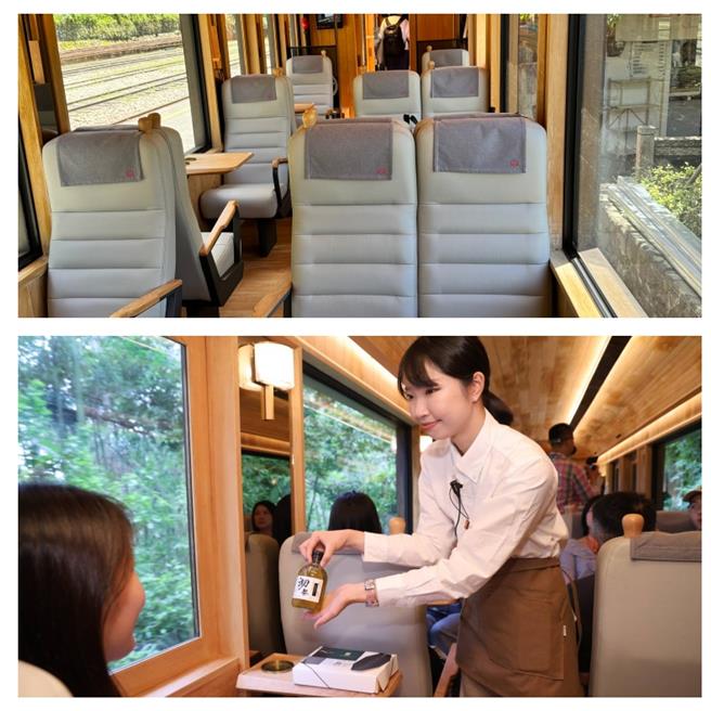 英国进口天然牛皮人体工学座椅及桌边服务。（洪秀瑛摄）