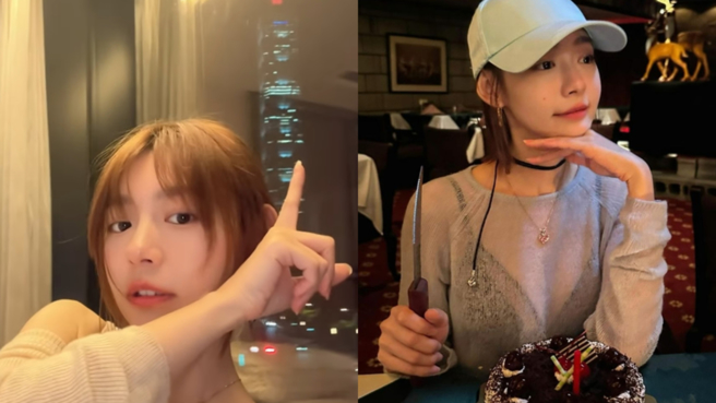 林明禎近日待在台灣，曬出火辣透視裝慶生照。（圖／翻攝自林明禎 IG）