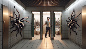 4隻大喇牙聚集男廁！全網都看傻：這裡伙食到底多好