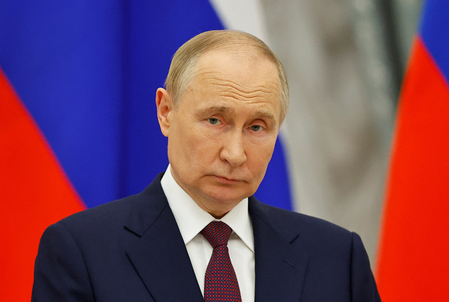 2024年7月5日，俄羅斯總統普丁於在莫斯科與匈牙利總理奧班會晤後出席記者會。（路透社）