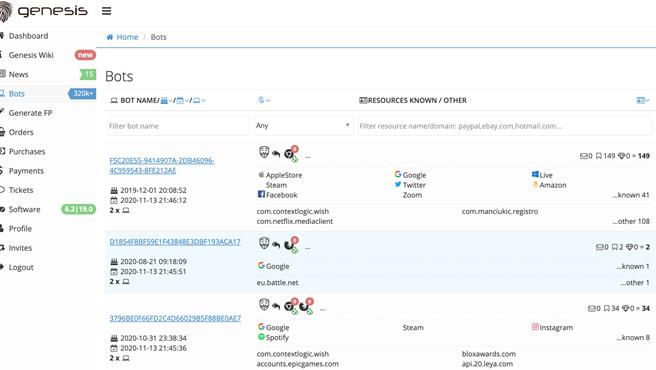 不法人士于该网站贩售各国公民个资页面(调查局提供)