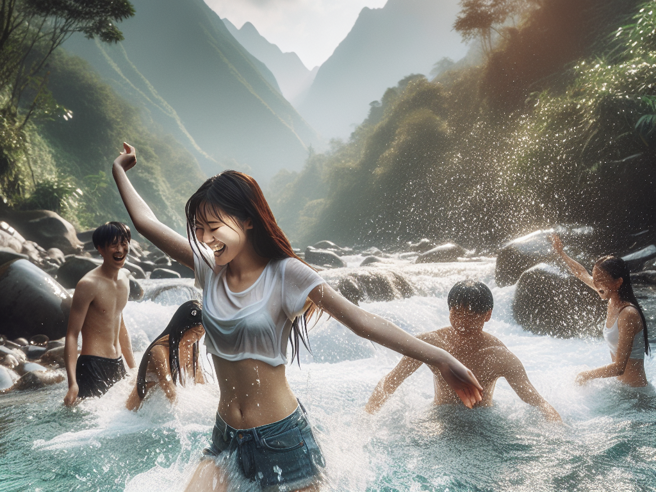 陆网疯传「大尺度登山照」，引起上千人讨论。（示意图／AI生成图）