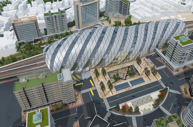 彰化市铁路高架化完工模拟图。（彰化县政府提供／孙英哲彰化传真）