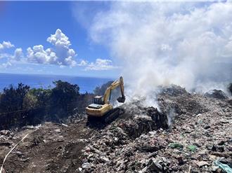 蘭嶼垃圾掩埋場悶燒4日 氣味嗆鼻公所籲戴好口罩