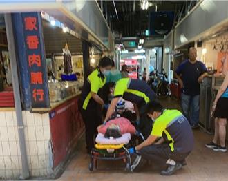 竹北市場難耐高溫  攤商、顧客熱暈了