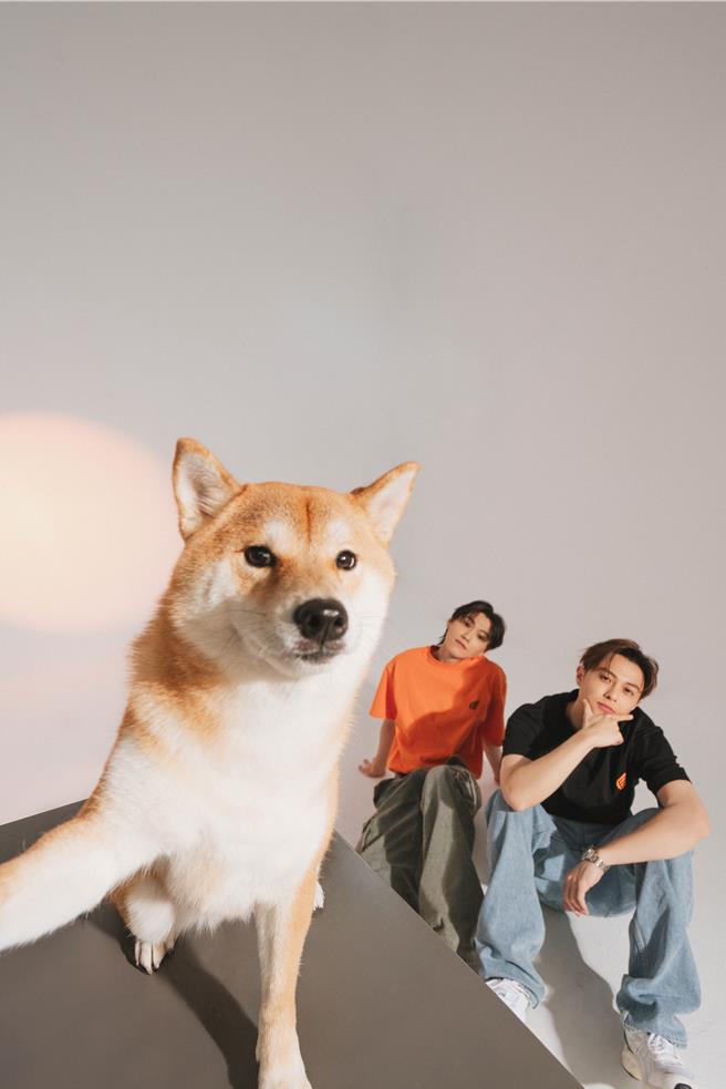 邱宇辰推個人品牌，愛犬與金主哥哥邱勝翊齊入鏡。（CHRISCHIU提供）