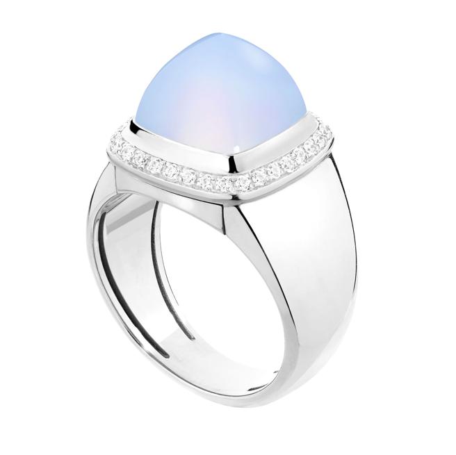 FFRED PAIN DE SUCRE系列 18K白金玉髓寶石戒指。（Fred提供）