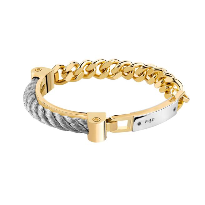 FRED FORCE 10系列18K黃金精鋼手鍊。（Fred提供）