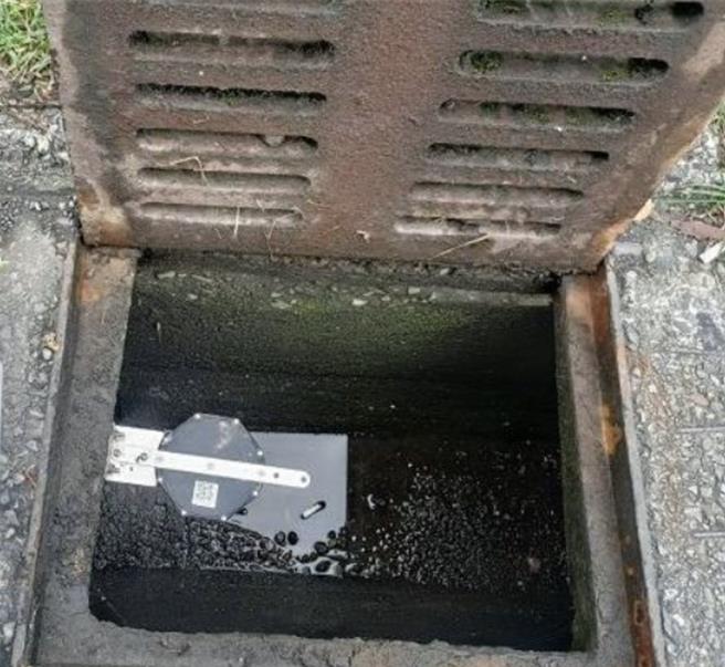 侧沟水位计。（宜兰县政府提供／吴佩蓉宜兰传真）