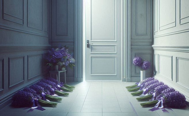 女子返家驚見門口放著一束束蘭花。（示意圖、與本案無關／AI生成）