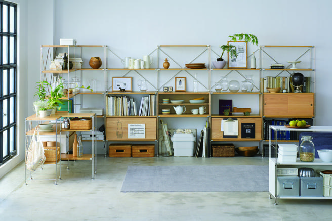 SUS层架组系列可自由组搭，大小空间都能组搭对应。（MUJI提供／古明弘台北传真）