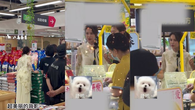 網友在超市巧遇李若彤 。（圖／翻攝自微博）