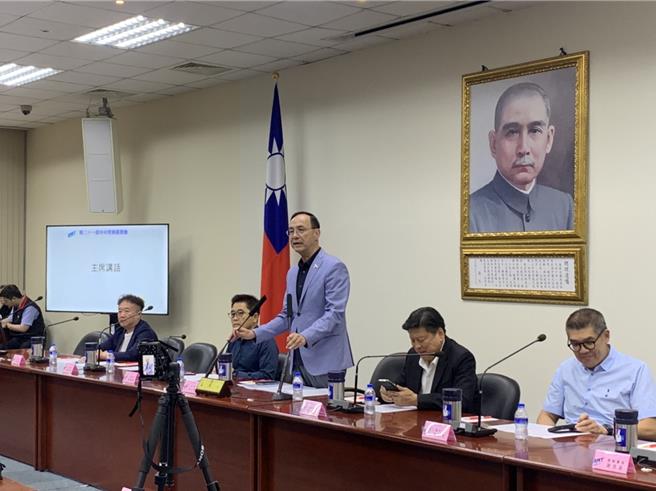 国民党主席朱立伦今在中常会上发表谈话。（张薷摄）