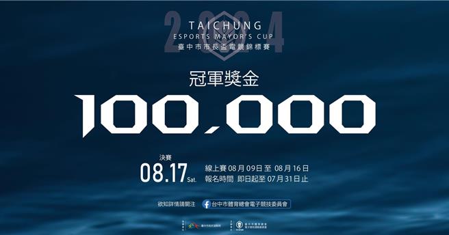 第四屆「台中市市長盃電競錦標賽」8月開打，今年總獎金將高達16萬元。（電競委員會提供）