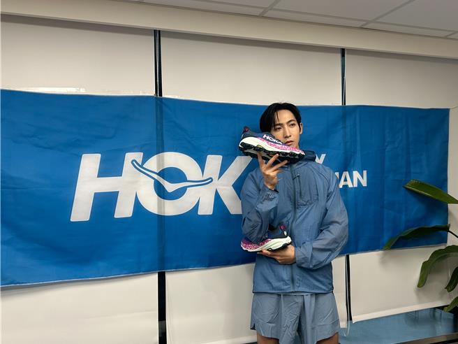 黄宏轩10日受运动品牌之邀出席越野初跑活动。（孙伊萱摄）