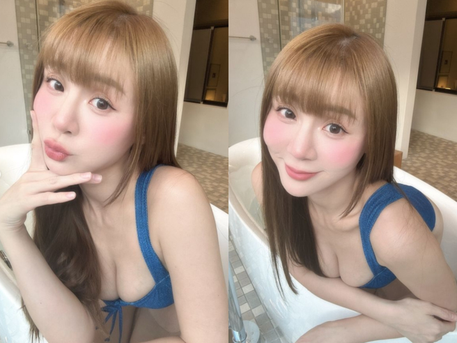 短今晒新髮色照，好身材却意外引发网友歪楼留言。（图／翻摄自短今 IG）