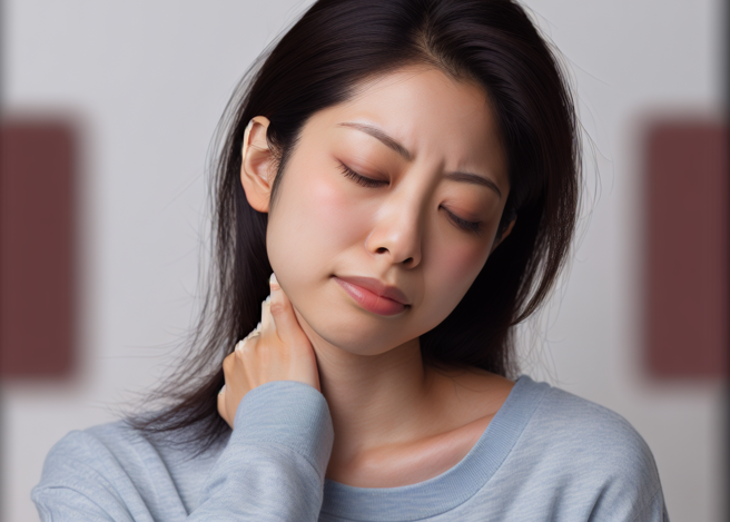 32岁女手臂酸麻復健针灸都没用，颈椎间盘突出压神经。（示意图／AI生成）