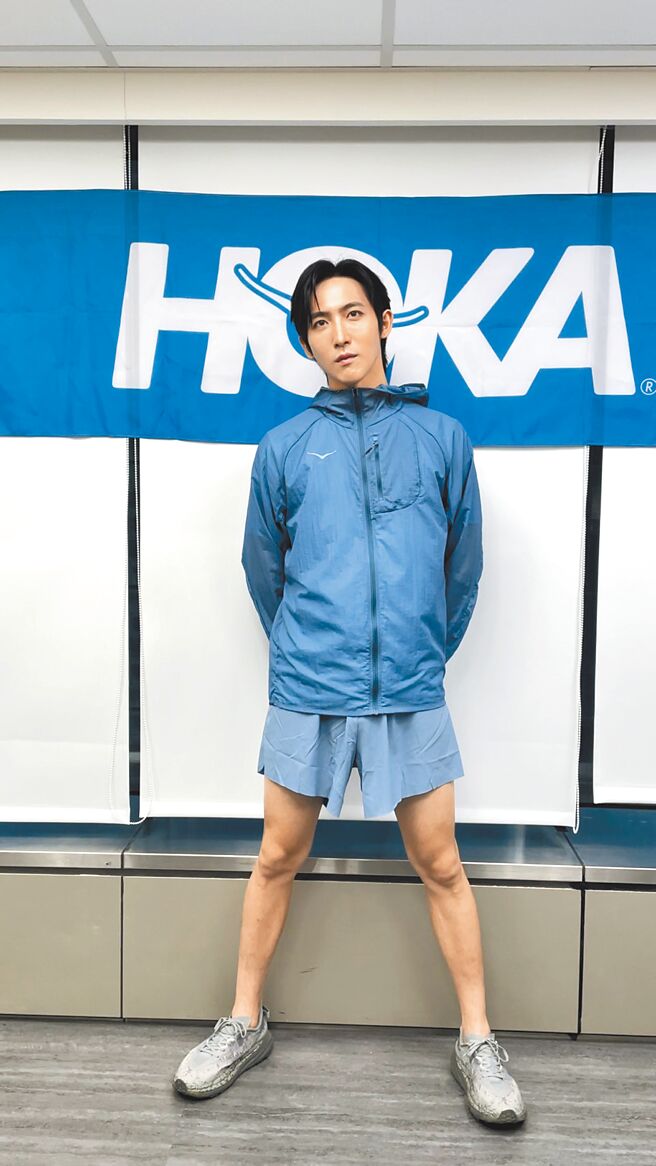 黄宏轩10日出席运动品牌活动。（孙伊萱摄）