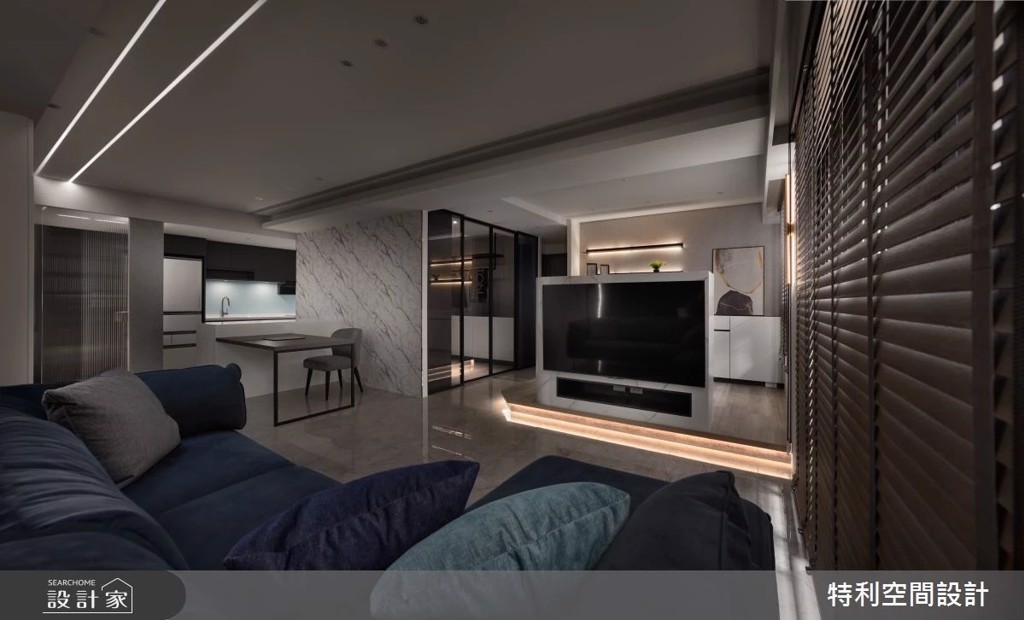 四房改三房讓預售屋媲美五星級飯店!黑白灰X鐵件X玻璃打造質感生活(設計家searchome)