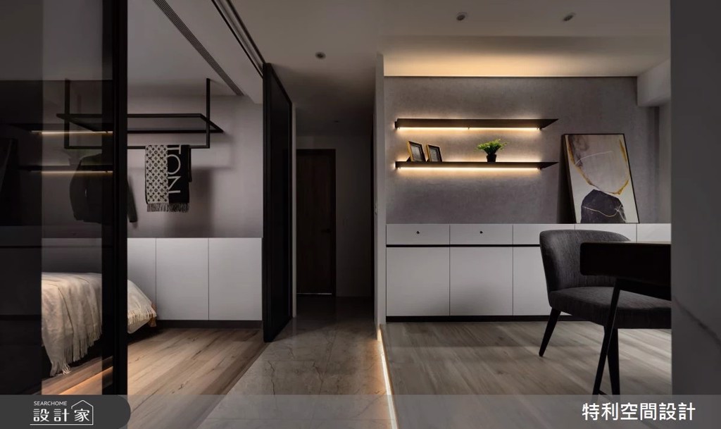 四房改三房讓預售屋媲美五星級飯店!黑白灰X鐵件X玻璃打造質感生活(圖/設計家searchome)