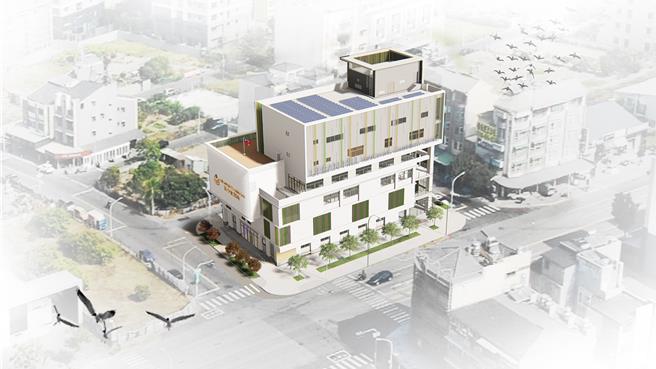 援中派出所整合公托、戶政、日照、社區活動中心等功能，以「城市山丘」為設計概念。（高雄市工務局提供／任義宇高雄傳真）