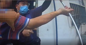 台中暴走男持2米鐵棒路邊狂揮   勇警「聲東擊西」順利壓制