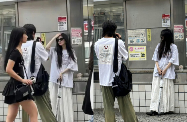 徐璐（右）与吴崇轩近期在日本约会被拍到。（图／翻摄自微博）