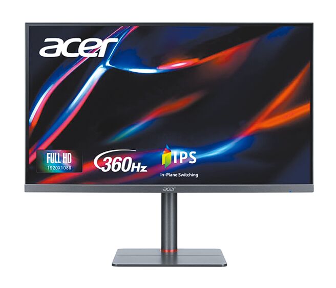 宏碁推出台灣唯一具備360Hz高刷新率的27吋Full HD IPS電競螢幕Nitro XV275F（見圖），建議售價1萬2999元。（Acer提供）