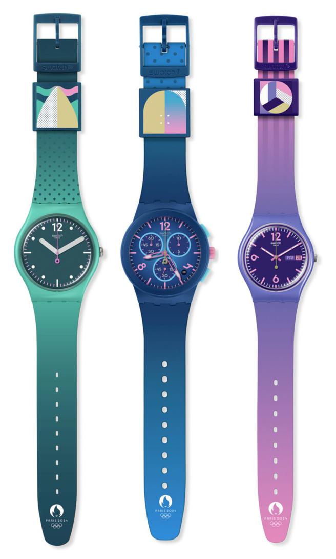SWATCH推出三款奥运腕表，2450元至4150元。（SWATCH提供）