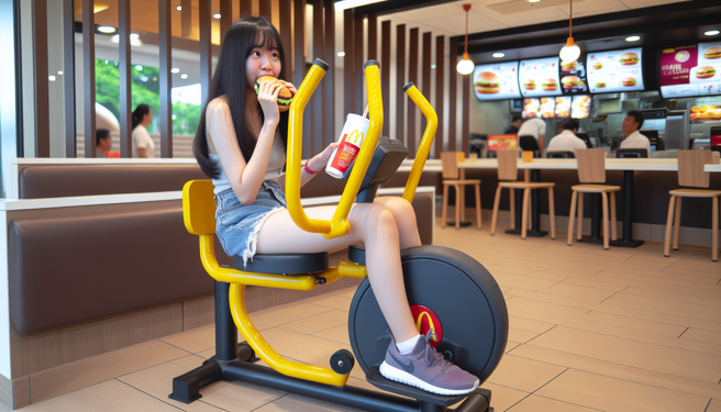 麥當勞飛輪座椅在上海、香港、廈門等城市都有。（圖／示意圖，AI生成圖）