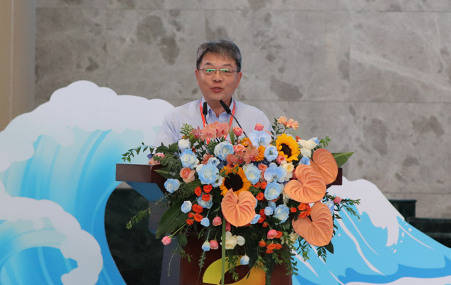 世新大學上海學院院長沈宗南致詞。（攝/李品臻）