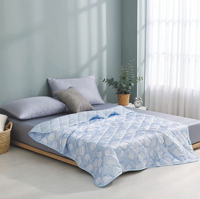 Global Mall新北中和店推夢特嬌「膠原蛋白抗菌涼感被」，原價4980元、會員獨享價790元。（Global Mall提供）