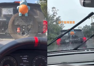 开车遇到杰尼龟！　按喇叭居然遭下面喷水攻击