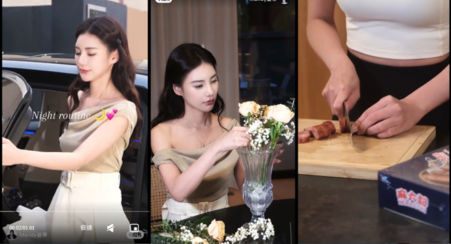 Mandy在影片中晒出麻六记商品。（图／翻摄自Mandy曼蒂 小红书）