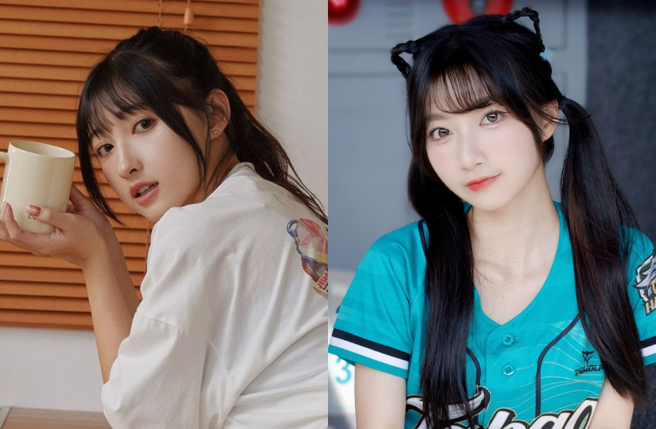 有网友形容张爱（左）根本是加强版的啦啦队女神一粒。（图／IG@张爱、一粒）