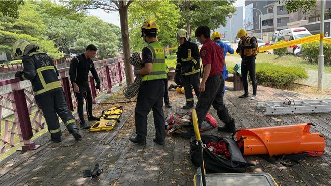台中市西屯区龙德路2段内新庄仔溪17日发现一具女浮尸。（民眾提供）
