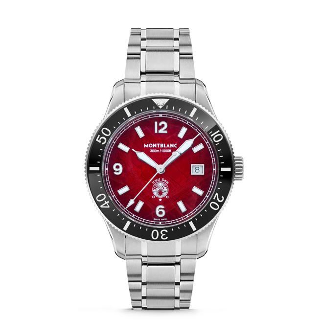 万宝龙Iced Sea系列日期显示自动腕表，11万2600元。（Montblanc提供）