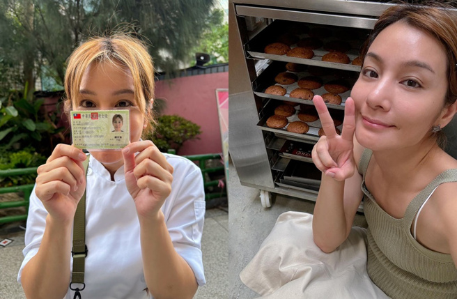 莎莎考到西点蛋糕丙级证照。（图／翻摄自莎莎 IG）