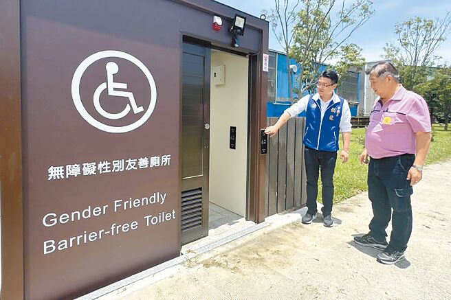 桃林鐵路第一座公廁於1日建置完成。（桃園市議員錢龍提供／姜霏桃園傳真）